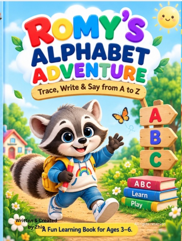 Romy's Alphabet Adventure Trace Write and Say book cover
